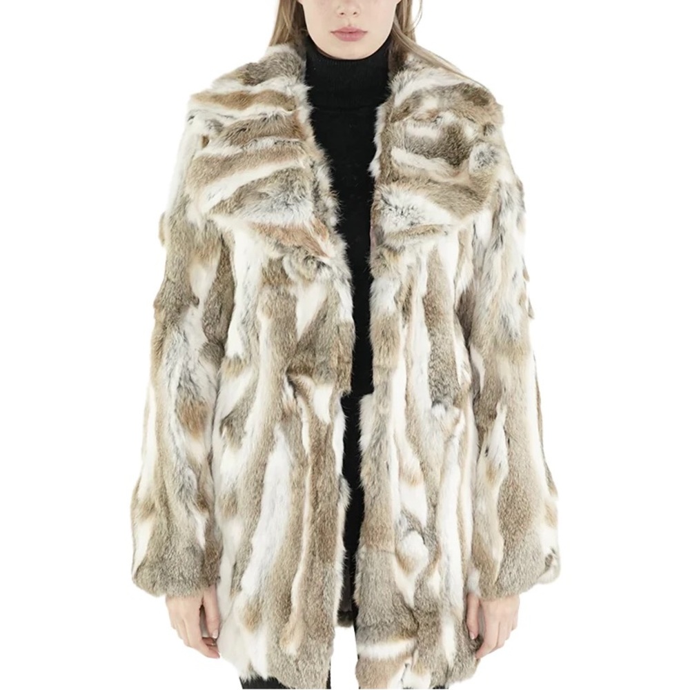 185. NWT WOMENS SHERRILL & BROS. LOLA L GENUINE RABBIT FUR JACKET